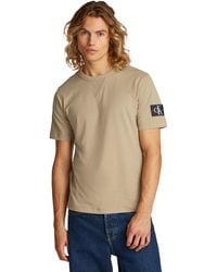 Calvin Klein - Camiseta de ga Corta Hombre Regular tee con Logotipo Tipo Etiqueta - Lyst