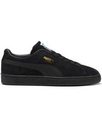 PUMA - Mens Suede Classic Lace Up Sneakers Shoes Casual - Black, Black, 5.5 - Lyst