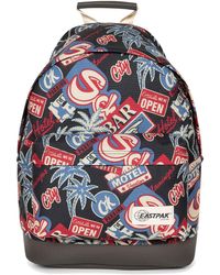 Eastpak - Rugzak Backpak School Universiteit Schoolrugzak Met Lederen Bodem »wyoming« Road To Print - Lyst