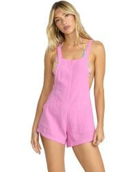 Billabong - Beach Crush Soft Cotton Overall Romper - Lyst