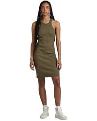G-Star - Slim Ribbed Tank Kleid - Lyst