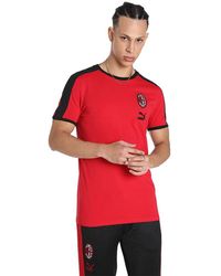 PUMA - A.C. Milan ftblHeritage T7 T-Shirt XXLTango Red Black - Lyst