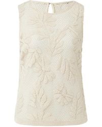 Comma, - Ärmelloses Häkel-Top mit floralem Muster beige 40 - Lyst