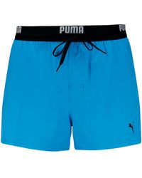 PUMA - S Logo Length Swim Shorts Boardshorts - Lyst