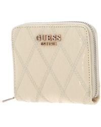 Guess - Adi Slg Zip Around Wallet S Pale Yellow - Lyst