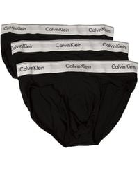 Calvin Klein - Slips CK 3er-Pack sichtbare elastische Baumwoll-Tripack-Unterhose Artikel NB2379A HIP Brief 3P - Lyst