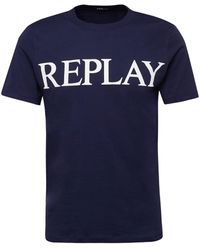 Replay - T-Shirt Kurzarm mit Logo Print - Lyst