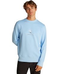 Calvin Klein - Uomo Felpa Shadow Logo Crew Neck Regular Fit - Lyst