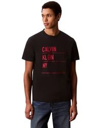 Calvin Klein - Uomo T-Shirt iche Corte Graphic con Logo - Lyst