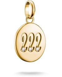 Thomas Sabo - Charm Club Connect Charm-Anhänger Engelzahl 222 mit Steinen 18k Vergoldung Recyceltes 925 Silber CC1249-414-14 - Lyst