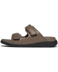 Fitflop - F-mode Go Mens Adjustable Two-bar Slides Pu, Markdown - Lyst