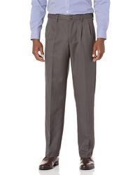 Amazon Essentials Classic-fit Expandable-waist Pleated Dress Pant - Gray