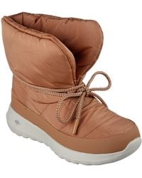 Skechers - On The Go Puffer S Waterproof Hiking Boots Chestnut Textile 5.5 Uk - Lyst