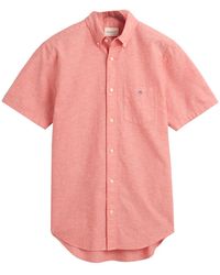 GANT - Reg Cotton Linen Ss Shirt - Lyst