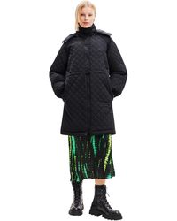 Desigual - Puff-sleeve Quilted Coat - Lyst