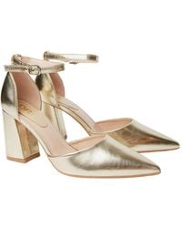 Dorothy Perkins - Blanche Ankle Strap Pointed High Block Heel Court Shoes - Lyst