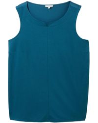 Tom Tailor - Plussize Basic Blusen-Top mit weitem Rundhalsausschnitt - Lyst
