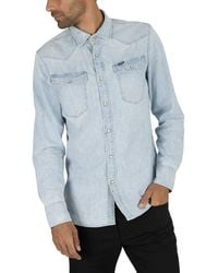 G-Star RAW - , S 3301 Slim Shirt, Blue - Lyst