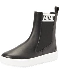 Michael Kors - Emmett schwarzer bootie leder logo - Lyst