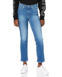 Calvin Klein Rise Crop Flare Pantalones - Azul