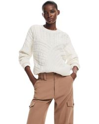 Desigual - Flat Knit Thin Gauge Pullover White - Lyst