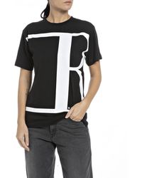 Replay - T-Shirt Kurzarm mit Backprint - Lyst