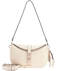 Guess - Schultertasche Umhängetasche Brooke Shoulder Bag Cream White creme - Lyst