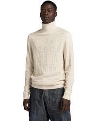 G-Star RAW - Table Structure Turtle Knit Sweater Voor - Lyst