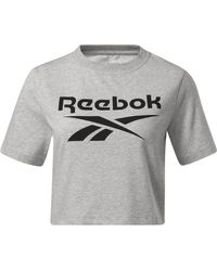 Reebok - Identity Big Logo Crop T-shirt Voor - Lyst