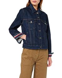Tommy Hilfiger Th Ess Veronica Jacket Nicola, Blouson Femme - Bleu