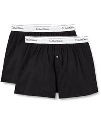 Calvin Klein - 2 Pack Logo Slim Fit Woven Boxers - Lyst