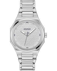 HUGO - Uhr mit DREI-Zeiger-Quarzwerk für Kollektion #Grail for HER mit Edelstahlarmband - Lyst