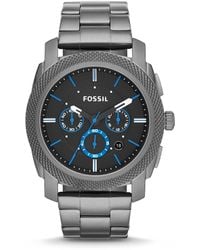 Fossil - Machine Quartz Stainless Steel Chronograph Watch, Color Grey (model: Fs4931) - Lyst