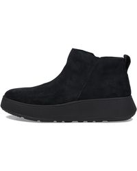 Fitflop - F-mode Suede Flatform Zip Ankle Boots - Lyst