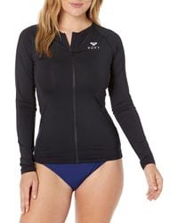 Roxy - Standard Long Sleeve Zip-up Rashguard-upf 50+ - Lyst
