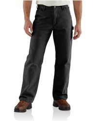 Carhartt - B111 Big And Tall Washed Duck Flannel-lined Dungaree Pants - Lyst