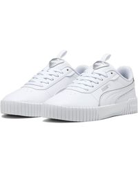 PUMA - Sneakers Carina 2.0 Pop Up Metallics 40 White Matte Silver Gray Metallic - Lyst