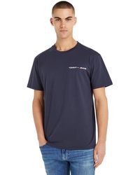 Tommy Hilfiger - T-shirt Uomo iche Corte Linear Chest Scollo Rotondo - Lyst
