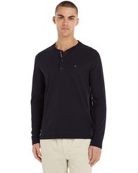 Tommy Hilfiger - Tommy Jeans Henley Ls Tee Desert Sky - Lyst