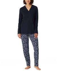Schiesser - Schlafanzug lang Baumwolle-Nightwear Pyjamaset - Lyst