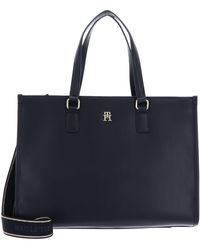 Tommy Hilfiger - , Vrouwen, Th Monotype Tote, Tote, Blauw, One Size, Ruimte Blauw, Eén Maat, Onbezorgd - Lyst