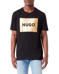 HUGO - Boss Dulive_g Classic-fit Metallic Box Logo Graphic T-shirt - Lyst