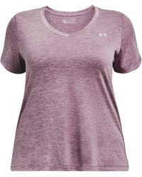 Under Armour - S Tech Twist Short Sleeve T-shirt V Neck Purple Xl - Lyst