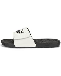PUMA - Mens Cool Cat 2.0 V Slide Athletic Sandals Casual - Black, White - Size 11 M - Lyst