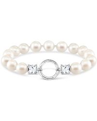 Thomas Sabo - Armband Perlen silber mit Steine Zirkonia weiß und Süßwasserzuchtperle - Lyst
