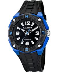 Calypso St. Barth - Quartz Watch With Black Dial Analogue Display And Black Plastic Strap K5634/3 - Lyst