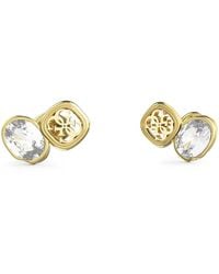Guess - Ohrringe Ohrstecker 4G & Crystals Goldfarben JUBE05572JWYGT/U - Lyst