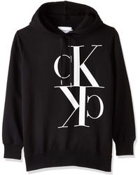 Calvin Klein Mirrored Monogram Hoodie Suéter - Negro