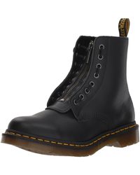 Dr. Martens Black Patent 1460 Pascal Front Zip Boots | Lyst
