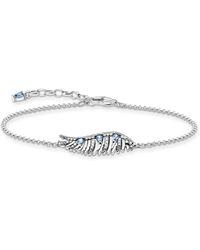 Thomas Sabo - Armband Phönix-Flügel mit blauen Steinen silber - Lyst